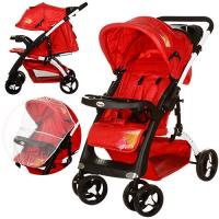 купить Детская коляска - книжка C18-F-3 с перекидной ручкой (красная)
