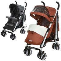 купить Детская прогулочная коляска трость M 3432-1 SOFT (серый оранжевый)