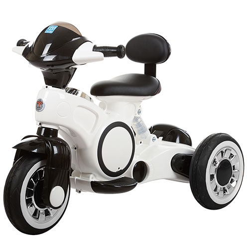 Мотоцикл M 3296L-1 трехколесный МР3, USB и кожаным сиденьем (белый)