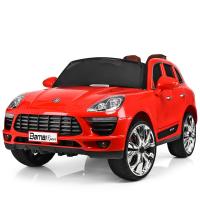 купить Детский джип Porsche Bambi M 3289 EBLR-3 с радиоуправлением и кожаным сиденьем (красный)