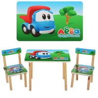 купить Детский столик со стульчиками 501-28 Лева грузовичок деревянный