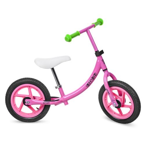Детский беговел 12 дюймов PROFI KIDS M 3437A-2 резиновые колеса (розовый)