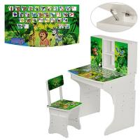 купить Детская парта Vivast МV-903-7 со стульчиком (джунгли, белая)