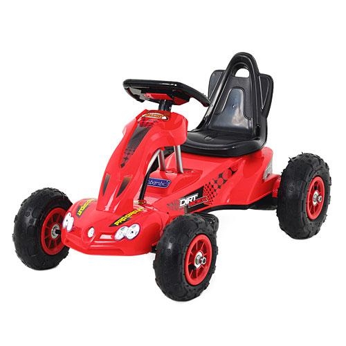 Детский карт Bambi M 1561-3 педальный с резиновыми колесами (красный)