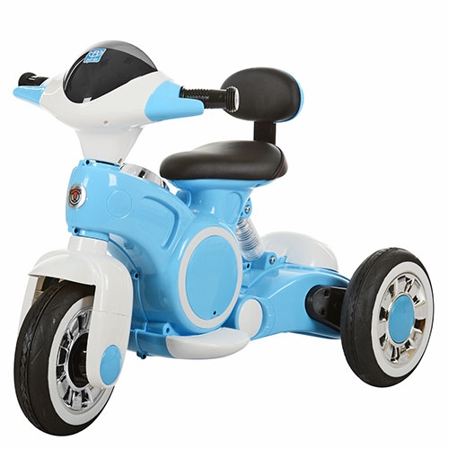 Мотоцикл M 3296L-4 трехколесный МР3, USB и кожаным сиденьем (синий)