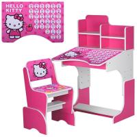 купить Детская регулируемая парта W 3071-1-1 Hello Kitty со стульчиком (бело-малиновая)