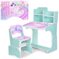 купить Парта растишка для детей Bambi B 2071-42-2 Единороги со стульчиком (мятная)