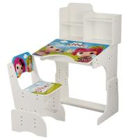 купить Парта с полочками Bambi W 2071-5, регулируемая по высоте (белая Лалалупси)