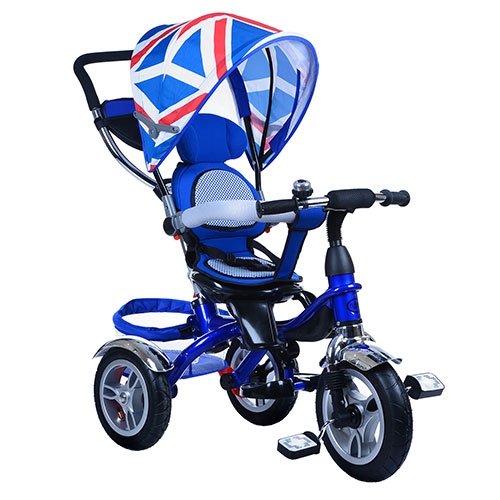 Трехколесный детский велосипед TurboTrike M 3114-1A резина (синий)