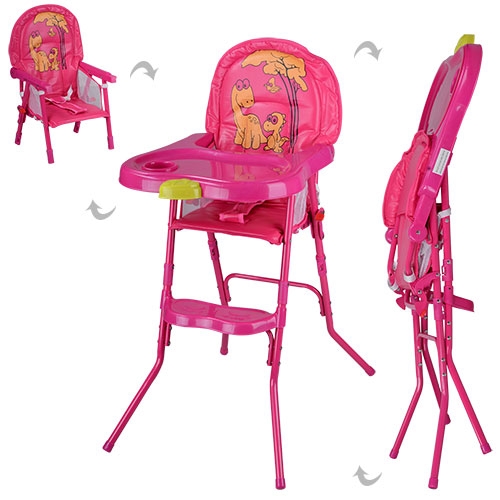 Стульчик для кормления HC100A PINK складной (розовый)