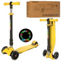 купить Детский складной самокат iTrike JR 3-072-Y с рулем 62-83 см (желтый)