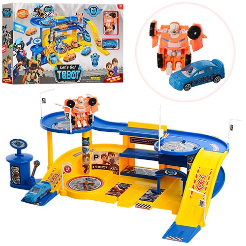 Детский гараж для игр Tobot 8612 трехэтажный с машинкой и трансформером