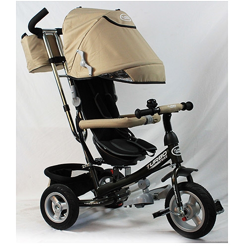 Прогулочный трехколесный велосипед для детей TURBOTRIKE M 3452-4FA (бежевый)