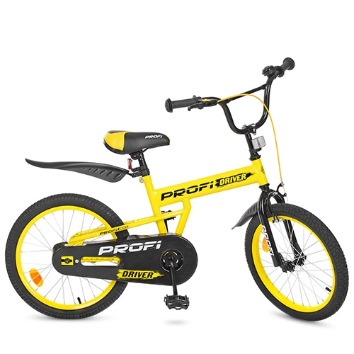 Детский велосипед 20 дюймов Profi L20111 Driver с подножкой (желтый)