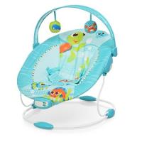 купить Шезлонг детский с музыкой и вибро 6408 дуга с подвесками