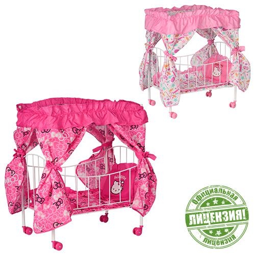 Кроватка для куклы Hello Kitty HK 00028 с колесиками