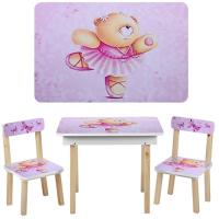 купить Детский столик со стульчиками VIVAST 503-23 мишка (розовый)
