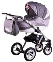 купить Коляска 2 в 1 Adamex Aspena Grand Prix Collection grey-white 620259