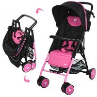 купить Коляска для детей PILOT M 3294-8 прогулочная с глубокой крышей (розово-черный)