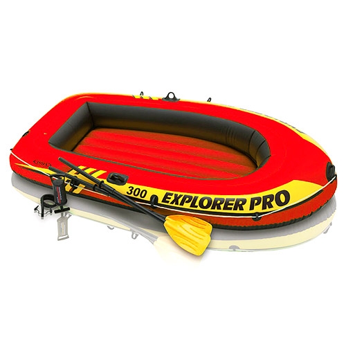 Надувная лодка EXPLORER PRO 300 Intex 58358 с веслами и насосом (244-117-36 см)