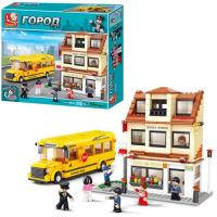 купить Конструктор для детей SLUBAN B 0333 школа автобус