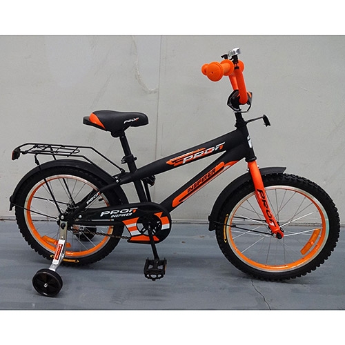 Детский двухколесный велосипед 16 дюймов Profi G1652 Inspirer (черно-оранжевый-матовый)