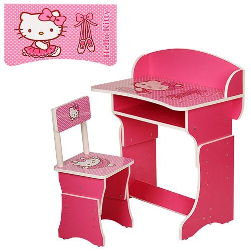 Детская парта 301-16 регулируемая по высоте Hello Kitty (малиновая)