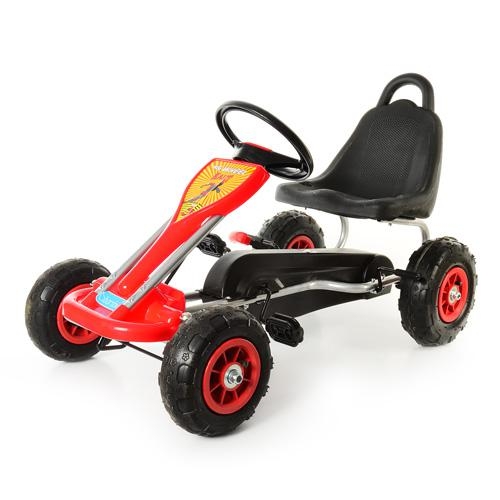 Железный педальный карт Bambi M 1564-3 с надувными колесами (красный)