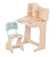 купить Детская парта Bambi HB F 2071-04-7 регулируемая высота и наклон столешницы (голубая)