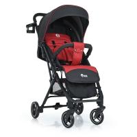 купить Детская прогулочная коляска El Camino ME 1039L IDEA Crimson Gray книжка чехол лен (красно-серая)