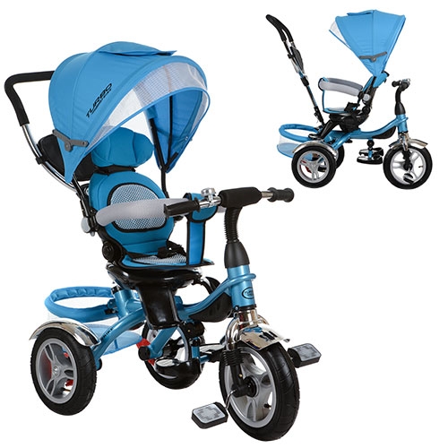 Трехколесный детский велосипед TurboTrike M 3114-5A резина (голубой)