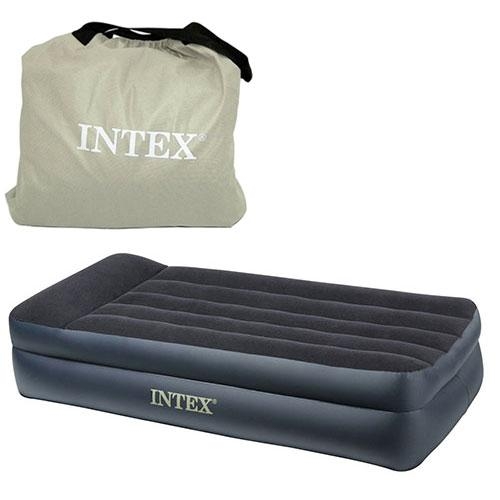 Надувная кровать Intex 66706 встроенный насос 220В (203-102-50 см)