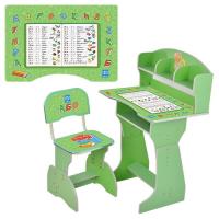 купить Парта со стульчиком для детей HB-2070M03-05 регулируемая высота (зеленая прописи)