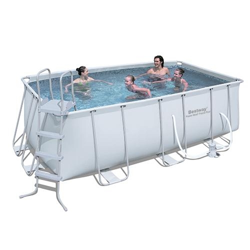 Бассейн каркасный Bestway 56241 с фильтр-насосом и лестницей (412-201-122 см)