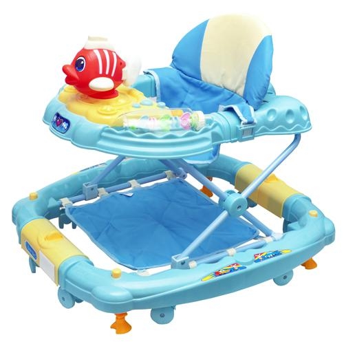 Ходунки детские 2 в 1 Bambi BL 6220 SY Рыбка ходунки-качалка M 0536-1 (голубые)