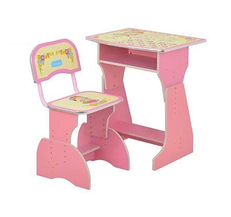 Парта для детей со стульчиком растущая Bambi HB 2029 UK-02-7 украинский язык (розовая)