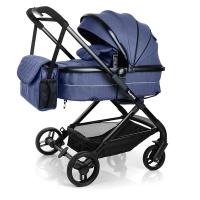 купить Коляска детская универсальная Bambi M 3895-4 трансформер джинсовая (синяя)