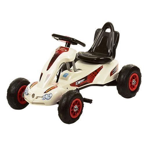 Детский карт Bambi M 1561-1 педальный с резиновыми колесами (белый)