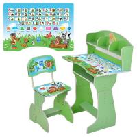 купить Парта со стульчиком для детей HB-2070M03-06 регулируемая высота (зеленая русский алфавит)