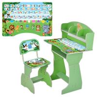 купить Парта со стульчиком для детей HB-2070M03-08 регулируемая высота (зеленая английский алфавит)