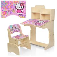 купить Растущая парта для детей со стульчиком W 2071-48-6 Hello Kitty (венге светлый)