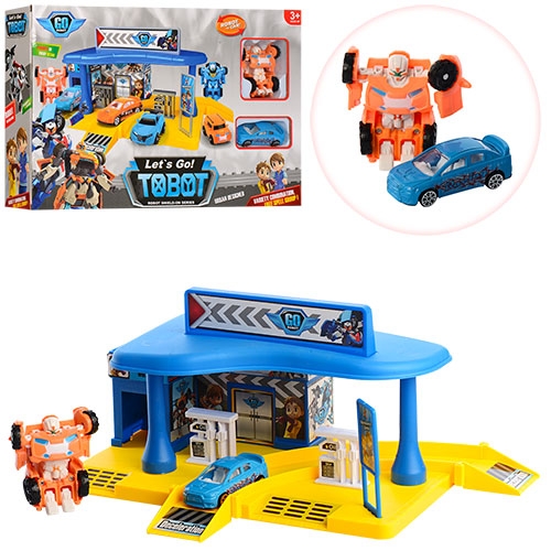 Гараж с машинкой и трансформером Tobot 8614
