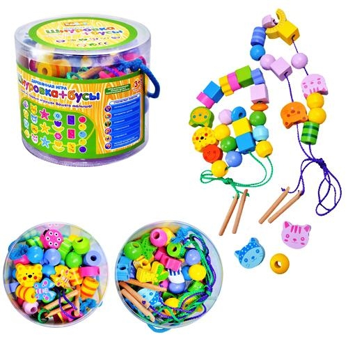 Деревянная игрушка Шнуровка Woody MD 0136