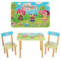 купить Детский столик со стульчиками 501-3 Lalaloopsy деревянный
