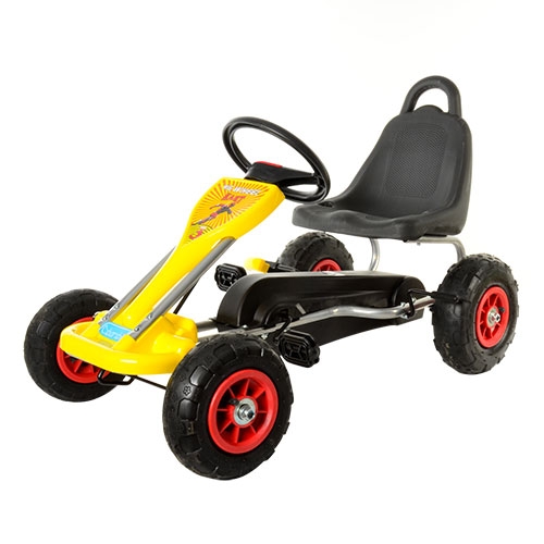 Железный педальный карт Bambi M 1564-6 с надувными колесами (желтый)