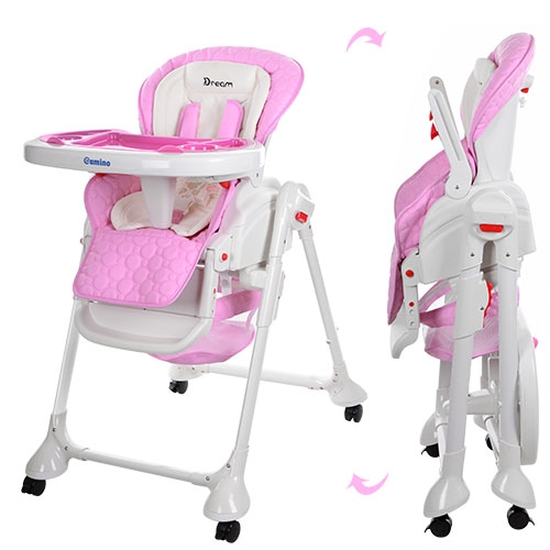 Стульчик-качалка для кормления M3551-8 DREAM кожа (розовый)
