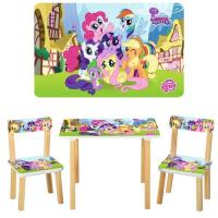 купить Детский столик со стульчиками 501-26 Маленькая Пони деревянный