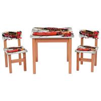 купить Деревянный столик с двумя стульчиками F194 Тачки