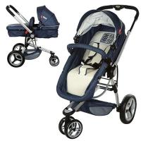 купить Коляска детская трансформер 809-4 с надувными колесами (синяя)