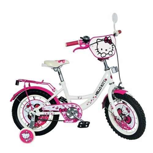 Двухколесный детский велосипед 12" HK 0073 Hello Kitty (белый с розовым)